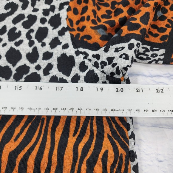 Thomas & Olivia WOMENS SIZE L Cowl Neck Knit Top Black White Patchwork Print - Picture 5 of 10